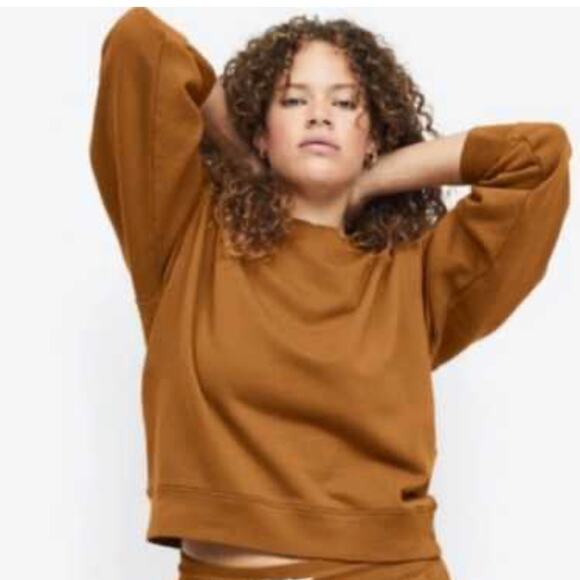 MATE the Label Mustard Classic Basic Sustainable Organic Cotton Sweatshirt Small - Picture 1 of 9